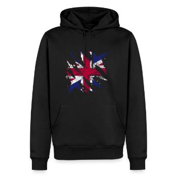 Großbritannien Flagge Geschenk britische Fahne - Männer Premium Bio Hoodie - Schwarz - Vorne - Nico (187cm)