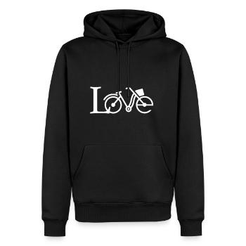 L'amour - conception de vélo créatif - cadeau - Sweat à capuche Premium bio Homme - noir - Devant - Nico (187cm)