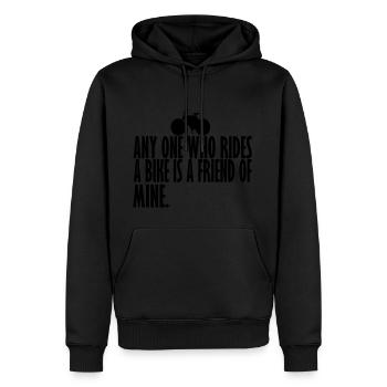 Jeder, der Fahrrad fährt - Männer Premium Bio Hoodie - Schwarz - Vorne - Nico (187cm)