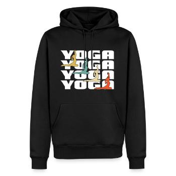 Méditation, Zen Yoga et Pilates - Sweat à capuche Premium bio Homme - noir - Devant - Nico (187cm)