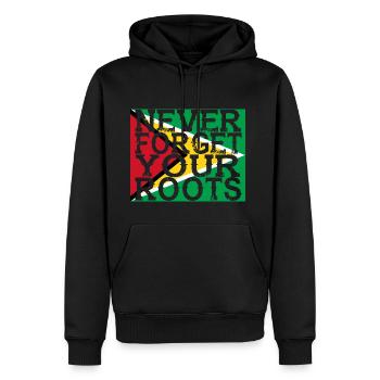 never forget roots home Guyana - Männer Premium Bio Hoodie - Schwarz - Vorne - Nico (187cm)