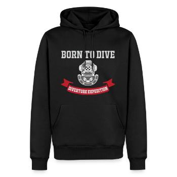 Born to Dive - Männer Premium Bio Hoodie - Schwarz - Vorne - Nico (187cm)