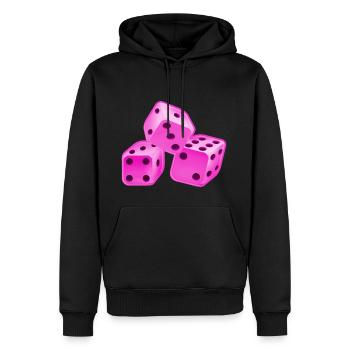 Würfel Pink - Männer Premium Bio Hoodie - Schwarz - Vorne - Nico (187cm)