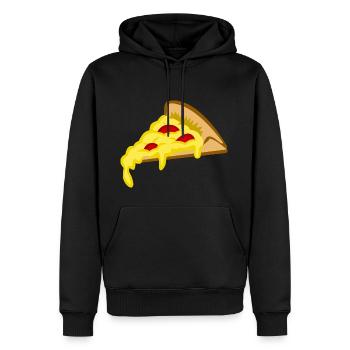 manger de la nourriture pizza pizzeria restaurant62 - Sweat à capuche Premium bio Homme - noir - Devant - Nico (187cm)