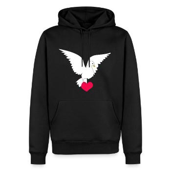 dove of peace - Men’s Premium Organic Hoodie - black - Front - Nico (187cm)