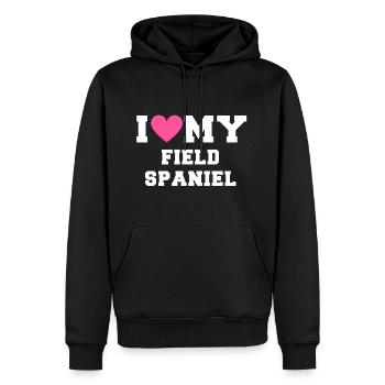 I love my I love my Field Spaniel - Männer Premium Bio Hoodie - Schwarz - Vorne - Nico (187cm)