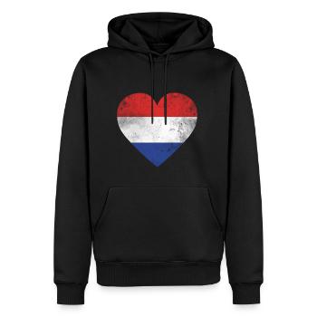 drapeau cadeau Pays-Bas drapeau néerlandais - Sweat à capuche Premium bio Homme - noir - Devant - Nico (187cm)