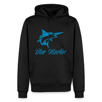 Angler - Angelsport - Blue Marlin - Geschenk - Männer Premium Bio Hoodie - Schwarz - Vorne - Nico (187cm)