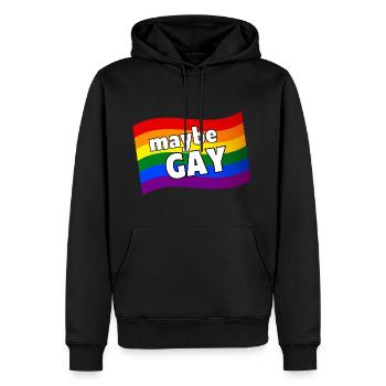 Vielleicht Gay vielleicht nicht schwule Regenbogenflagge LGBQ Pride - Männer Premium Bio Hoodie - Schwarz - Vorne - Nico (187cm)