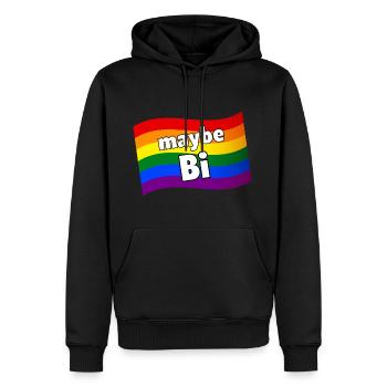 Vielleicht Bi Vielleicht Bisexuelle Regenbogenflagge LGBTQ Stolz - Männer Premium Bio Hoodie - Schwarz - Vorne - Nico (187cm)