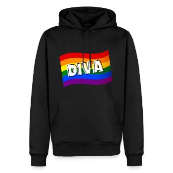 DIVA Fabuleux drapeau arc-en-ciel Gay Pride LGBT LGBTQ - Sweat à capuche Premium bio Homme - noir - Devant - Nico (187cm)