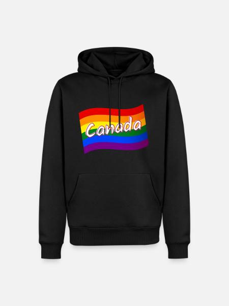 Gay Pride Canada Canadian rainbow flag LGBT LGBTQ - Men’s Premium Organic Hoodie - black