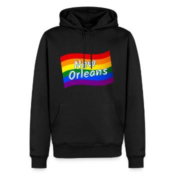 Gay Pride New Orleans drapeau arc-en-ciel LGBT LGBTQ - Sweat à capuche Premium bio Homme - noir - Devant - Nico (187cm)