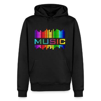 Musique l’égaliseur arc-en-ciel danse concert de rock - Sweat à capuche Premium bio Homme - noir - Devant - Nico (187cm)
