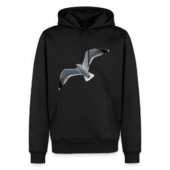 Mouette - Sweat à capuche Premium bio Homme - noir - Devant - Nico (187cm)