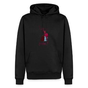 Hug me - Sweat à capuche Premium bio Homme - noir - Devant - Nico (187cm)