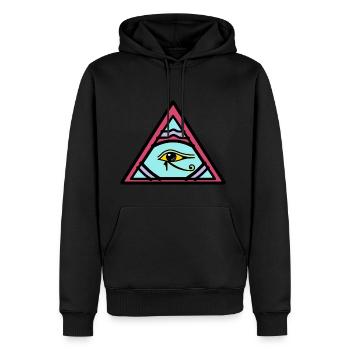 Illuminati Auge des Horus Geschenk Idee - Männer Premium Bio Hoodie - Schwarz - Vorne - Nico (187cm)