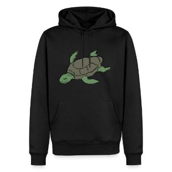 Tortoise - Men’s Premium Organic Hoodie - black - Front - Nico (187cm)
