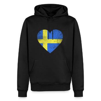 Cadeau Suède Drapeau de la Suède - Sweat à capuche Premium bio Homme - noir - Devant - Nico (187cm)