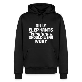 Seuls les éléphants doivent porter une chemise en ivoire - Sweat à capuche Premium bio Homme - noir - Devant - Nico (187cm)