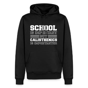 Méditation, Zen Yoga et Pilates - Sweat à capuche Premium bio Homme - noir - Devant - Nico (187cm)