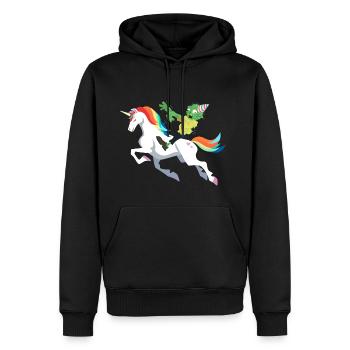 Happy Halloween Einhorn Zombie lustig Geschenk - Männer Premium Bio Hoodie - Schwarz - Vorne - Nico (187cm)