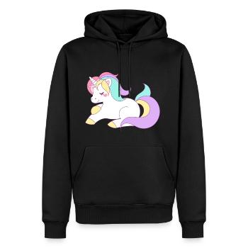 unicorn - Men’s Premium Organic Hoodie - black - Front - Nico (187cm)