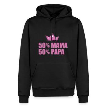 50% Mama 50 % Papa - Geburtstag - Bday|Tolles T-Sh - Männer Premium Bio Hoodie - Schwarz - Vorne - Nico (187cm)