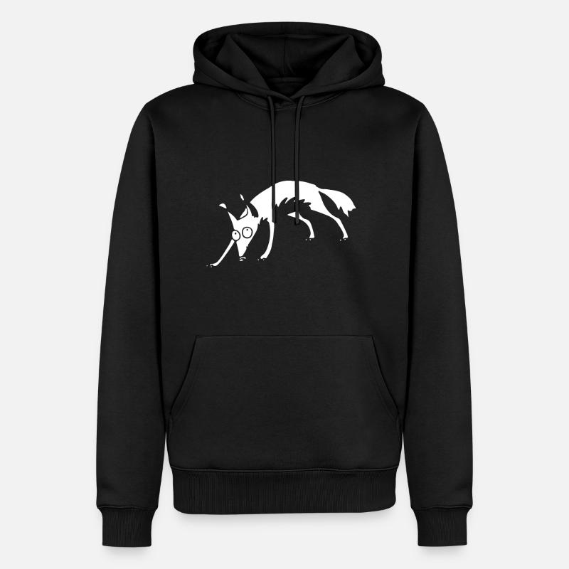 renard blanc no 2 - Sweat à capuche Premium bio Homme - noir