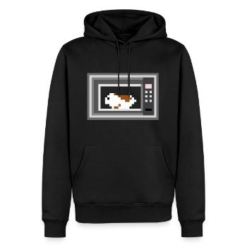 Der Hamster in der Mikrowelle - Männer Premium Bio Hoodie - Schwarz - Vorne - Nico (187cm)