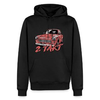  601 Korallrot - Männer Premium Bio Hoodie - Schwarz - Vorne - Nico (187cm)