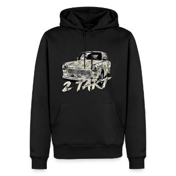  601 Papyrusweiss - Männer Premium Bio Hoodie - Schwarz - Vorne - Nico (187cm)