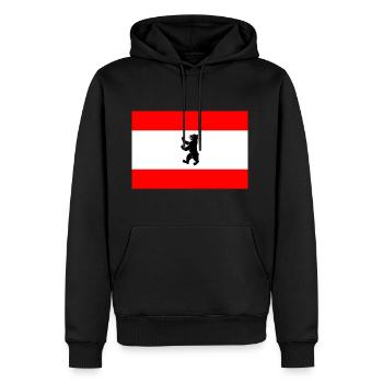 Berlin - Männer Premium Bio Hoodie - Schwarz - Vorne - Nico (187cm)