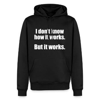 Programmierer, Software, Informatik, Developer - Männer Premium Bio Hoodie - Schwarz - Vorne - Nico (187cm)