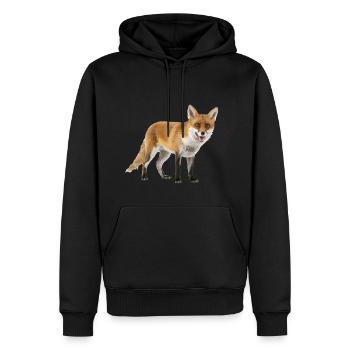 Fuchs - Männer Premium Bio Hoodie - Schwarz - Vorne - Nico (187cm)