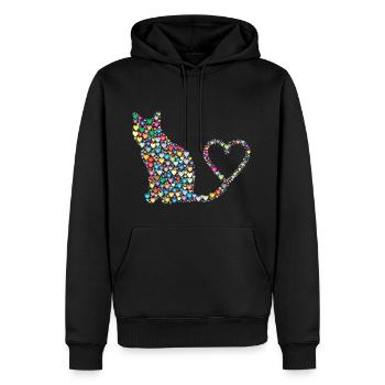 coeurs herzchen I coeur vous aime Je te aime U23 - Sweat à capuche Premium bio Homme - noir - Devant - Nico (187cm)