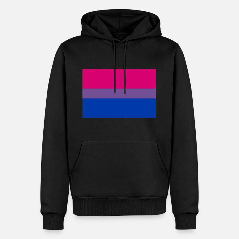 bisexual flag - Männer Premium Bio Hoodie - Schwarz