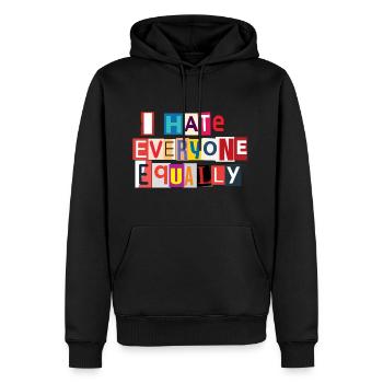 I Hate Everyone Equally - Sweat à capuche Premium bio Homme - noir - Devant - Nico (187cm)