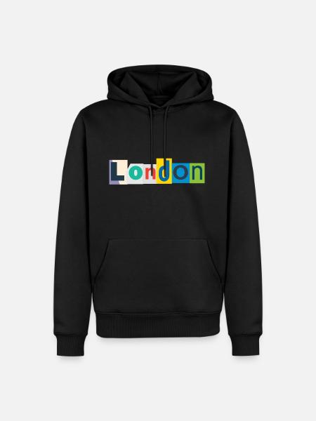 London - Sweat à capuche Premium bio Homme - noir