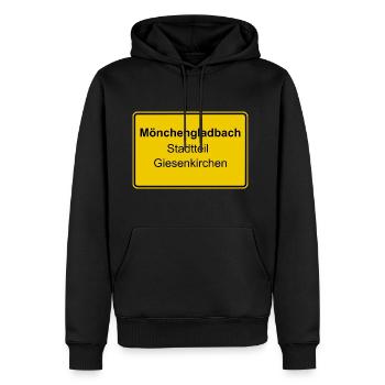 Moenchengladbach district Giesenkirchen - Sweat à capuche Premium bio Homme - noir - Devant - Nico (187cm)