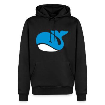 Wal - Männer Premium Bio Hoodie - Schwarz - Vorne - Nico (187cm)
