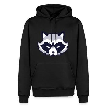 GESICHT - Männer Premium Bio Hoodie - Schwarz - Vorne - Nico (187cm)
