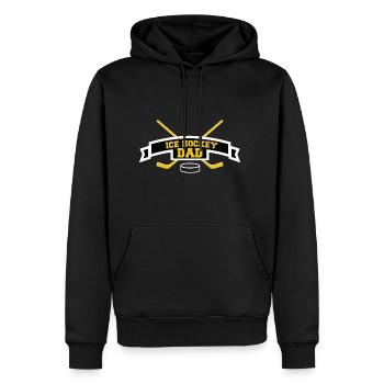 Ice Hockey Dad - Hockey Dad - Geschenk - Vater - Männer Premium Bio Hoodie - Schwarz - Vorne - Nico (187cm)