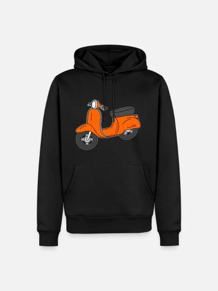 Roller Motorroller ohne Spiegel Retro Orange - Männer Premium Bio Hoodie - Schwarz