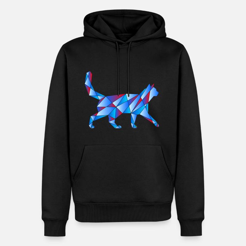 Blaue Katze - Männer Premium Bio Hoodie - Schwarz
