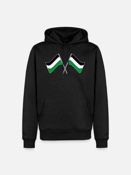 Drapeau noir-blanc-vert | stade de football de drapeau - Sweat à capuche Premium bio Homme - noir