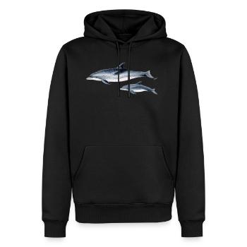 Spotted Dolphin - Spotted Dolphin - Dauphin tacheté - Männer Premium Bio Hoodie - Schwarz - Vorne - Nico (187cm)