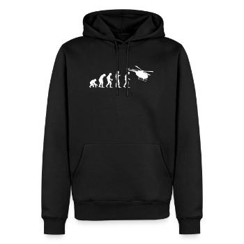 Evolution Geschenk Helikopter Heli Hubschrauber - Männer Premium Bio Hoodie - Schwarz - Vorne - Nico (187cm)