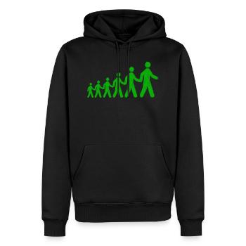 Vert mâle poursuite cadeau idée cadeau - Sweat à capuche Premium bio Homme - noir - Devant - Nico (187cm)