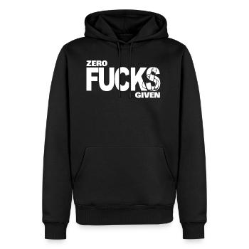 Zero Fucks Given White - Männer Premium Bio Hoodie - Schwarz - Vorne - Nico (187cm)